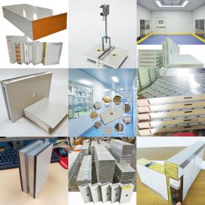 China Lightweight Sandwich Panel Cleanroom Cold Room Pu Panel Wall Grey factory