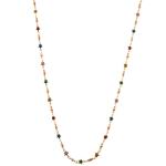 Multicolor Beaded 14K Gold-Plated Chain Link Necklace with Butterfly/Flower