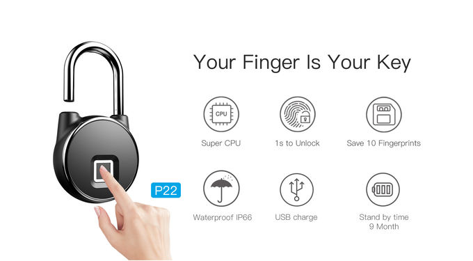 P22 Fingerprint Cabinet Locks No Cylinder Small Round Padlock