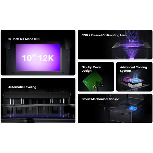 ELEGOO Saturn 4 10-inch 12K Mono LCD Auto Leveling Advanced Cooling System Smart Mechanical Sensor ELEGOO LCD 3D Printer