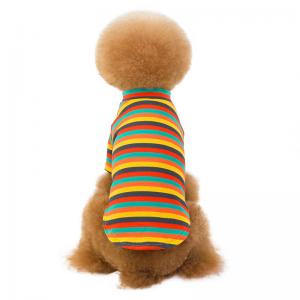 China Christmas New Dog Clothes Knitted Warm Plaid Striped Small Dog Sweater Vest on sale