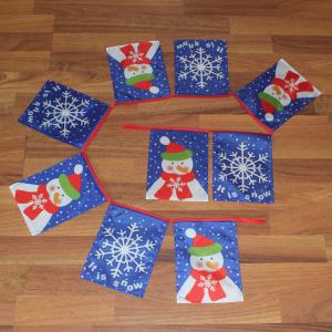 China Christmas Rectangle Flag Bunting Snowman and snowflake factory