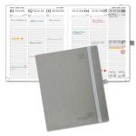 Large 8.5''X10.5'' Weekly Academic Planner Grey Color ‎Faux Leather Cover