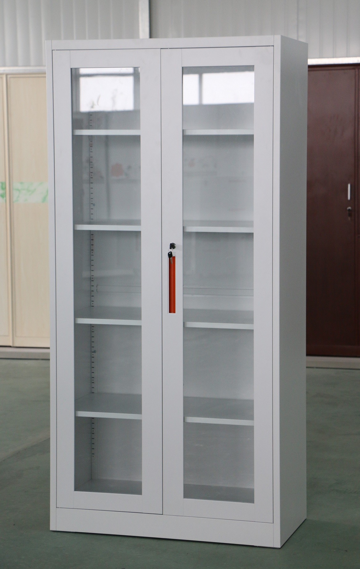 Glass Door Metal Office Cupboard Steel Powder Coating