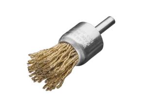 China Solid Shank Copper Wire Knot End Brush 28mm OD for Rust Paint Removal factory