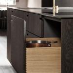 New Smart Kitchen Stainless Cabinet Wood Grain High Gloss Kitchen Cabinets