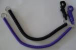 Plastic Spiral Cansion Key Coil Chain Black Purple Long Tether Leash