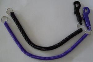 China Plastic Spiral Cansion Key Coil Chain Black Purple Long Tether Leash factory