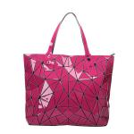 Women Geometric Large Tote Bag Leather Glossy Ladies Shoulder Handbag
