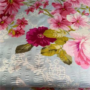 China Printed Seersucker 150CM Home Textile Fabrics 45SX45S 115 Gsm Cotton Fabric Water UV Proof factory