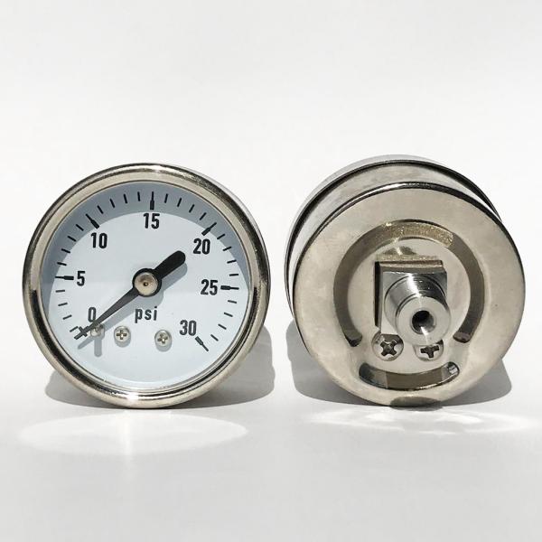 1.5" 30 psi Axial Mount Manometer 1/8 PT Hydraulic Pump All Stainless Steel