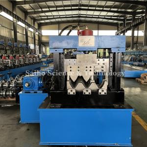 China 2 &amp; 3 Waves Guardrail Roll Forming Machine 3.0mm Drive By Gear Box High Afficiency factory