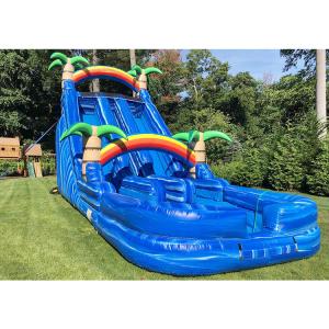 China Colorful 22 Ft Inflatable Slip And Slide For Adults Giant Blow Up Water Slide factory