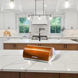 China Customized Powder Coating Kitchen Bread Box , Metal Bread Tin Storage factory