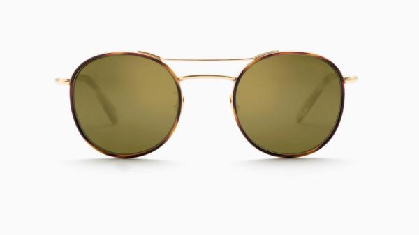 Ultralight Pure Titanium Sunglasses Acetate Lining with double Bridges Round