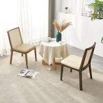 Nature Modern Wood Dining Arm Chair with Rattan in Popular Colors
