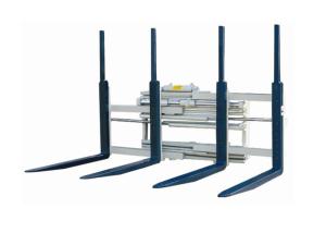 China Clamp Forklift Double Pallet Handler Attachment 915x80x45mm Fork factory
