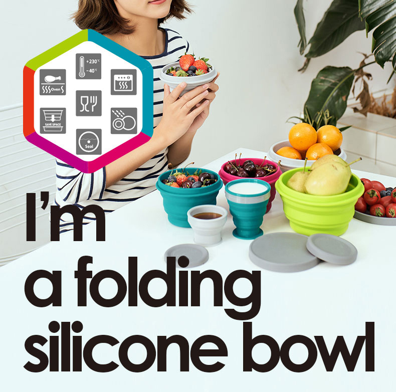 Hydroforming Travel Collapsible Silicone Bowl Set Of 3