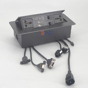 Power Supply Office Desk Power Sockets Square Corner With Audio Video Connector
