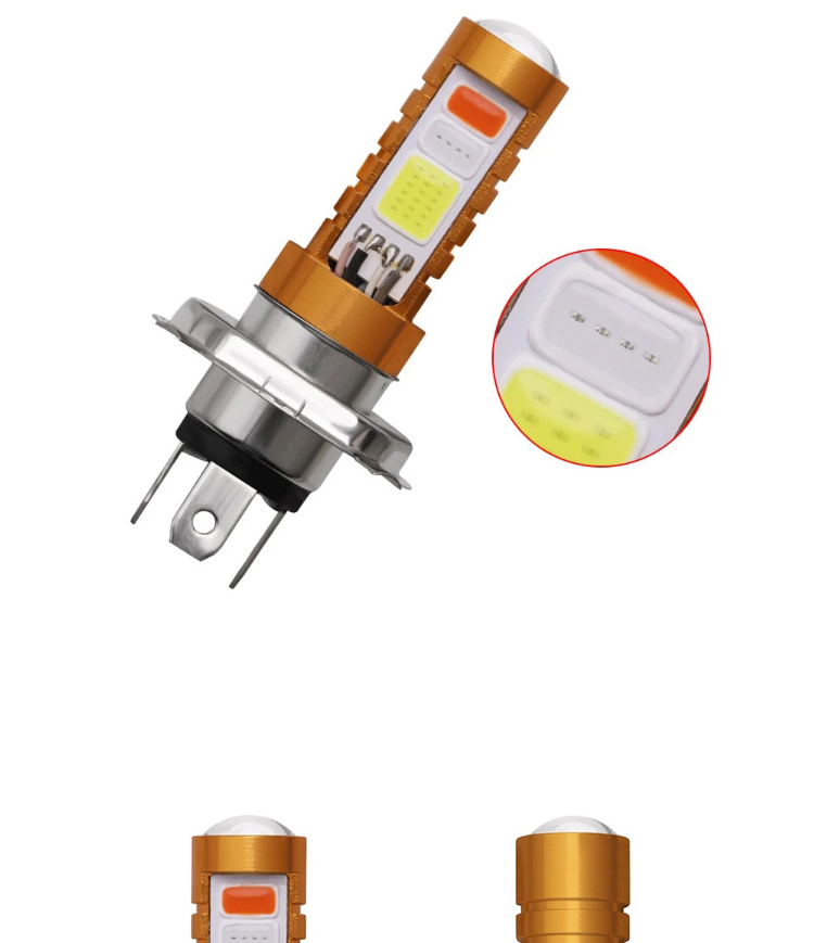 3 Colors COB LED Headlight H4 H6 80W P15D BA20D White Blue Red