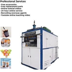 China Water Cooling Plastic Cup Forming Machine with 11 KW Electric Furnace Heating and 250mm Max Forming Depth factory