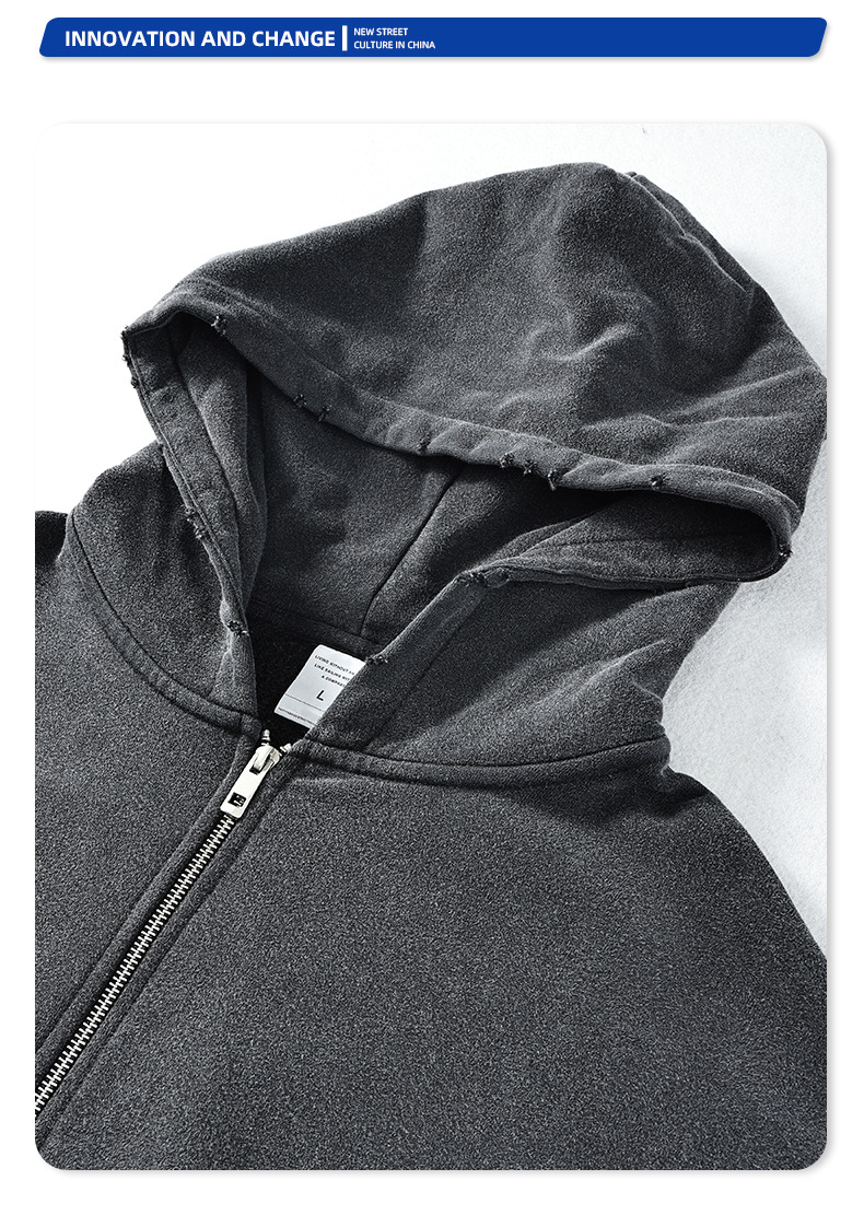 High Neck Zip Up Hoodie Sweatshirt 3d Puff Print Streetwear Men'S Pullover Regular Sleeve Style