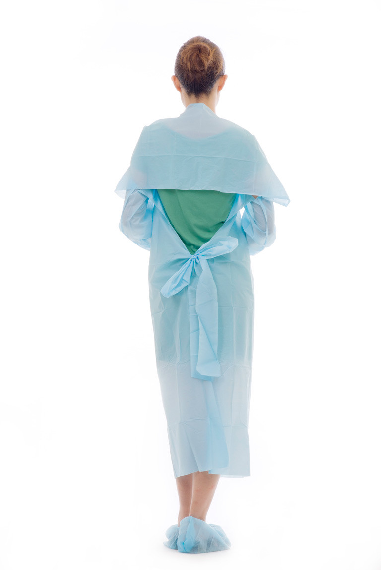 CE Standard CPE Disposable Protective Gowns / Blue CPE Surgical Gown For Hosptal use