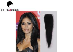China Smooth Natural Black Malaysian Real Human Hair Lace Closure Straight factory