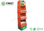 Folding 4 Shelves Retail Promotion Beverage Cardboard Paper Floor Stand Display