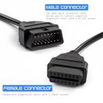 9-36v Custom Car Diagnostic Cable 28-24AWG DVR OBD2 16Pin to USB A Male OBD Step