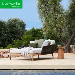 China Waterproof Rattan Daybed Outdoor Furniture Garden Sets Modern Design Style Cushion OutdoorFoam water-resistant Fabric factory