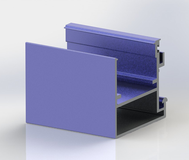 6000 Series Alloy Curtain Wall Aluminum Frame Purple Color Elegant Appearance