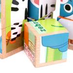 3D Wooden Building Blocks Educational Six Sided Cubes For Children