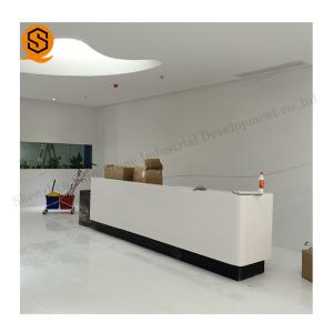 China 2Person Solid Surface Hotel Counter Table Regular Reception Station Desk factory