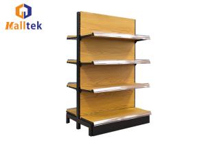 China Single &amp; Double Side Supermarket Gondola Shelving Wooden Cover Plain Back factory