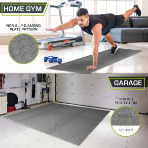 China Home Gym Mats Non Slip Diamond Plate Pattern Rubber Gymnasium Flooring factory