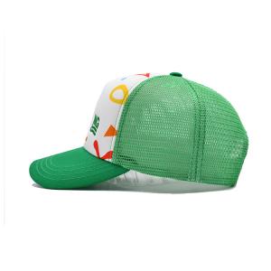 Screen Printing Affixed Patch 5 Panel Trucker Cap Cotton Polyester Custom Fabric