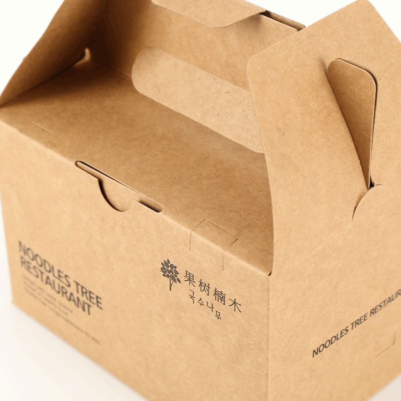 Hot Foil Stamping Kraft Paper Packaging Box For Food Takeaway