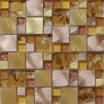 300x300mm glass mosaic tile sheets,aluminum mosaic wall tile,golden color