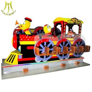 China Hansel amusement park fiberglass electric carousel kids ride on toys factory