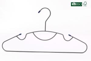 China Betterall Supermarket Black Chrome Metal Hanger with Skid-proof Shoulder factory