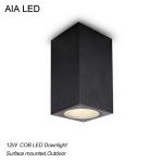 IP65 black Square waterproof 12W CreeCOB LED downlight/Outdoor LED light for