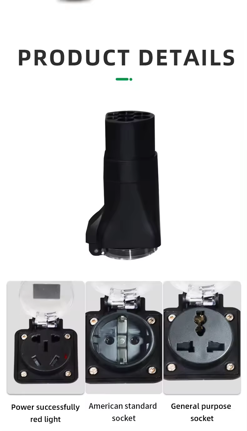 GBT EV Charging Connector 16A Rated Current 250V AC EV Charging Adapter V2L Discharge Advanced Technology