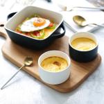White Glaze Ceramic Baking Dishes Rectangle Shape For Hotels Restaurants