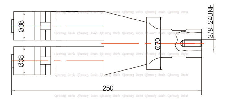 38mm Diameter Double Welding 20 Khz Ultrasonic Transducer With PZT8 Piezoelectric Ceramics