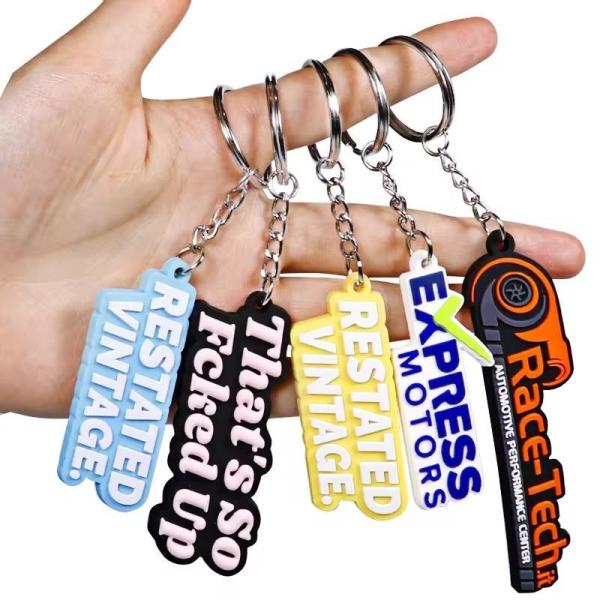 Custom Silicone Rubber Keyring 2D 3D Printing Soft Pvc Keyrings