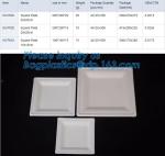 Eco Friendly sugarcane bagasse plates display tray,disposable 5 compartments