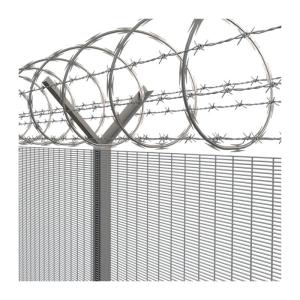 China Green Coated Military Security Fence , Low Carbon Steel Prison Wire Fence factory