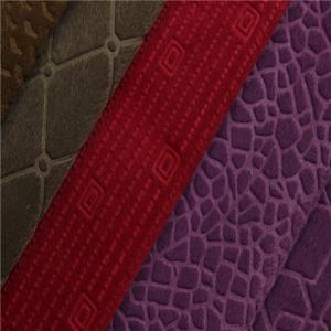 China Plain Fashion Embossed Velvet Upholstery Fabric Bonding TC Back factory
