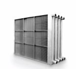 Pipe fin heat exchanger for air conditioning , commercial and industrial